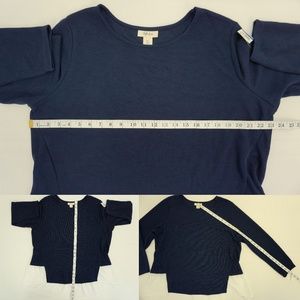 Style & Co Women's Scoop Neck Top Blue Size Petite L